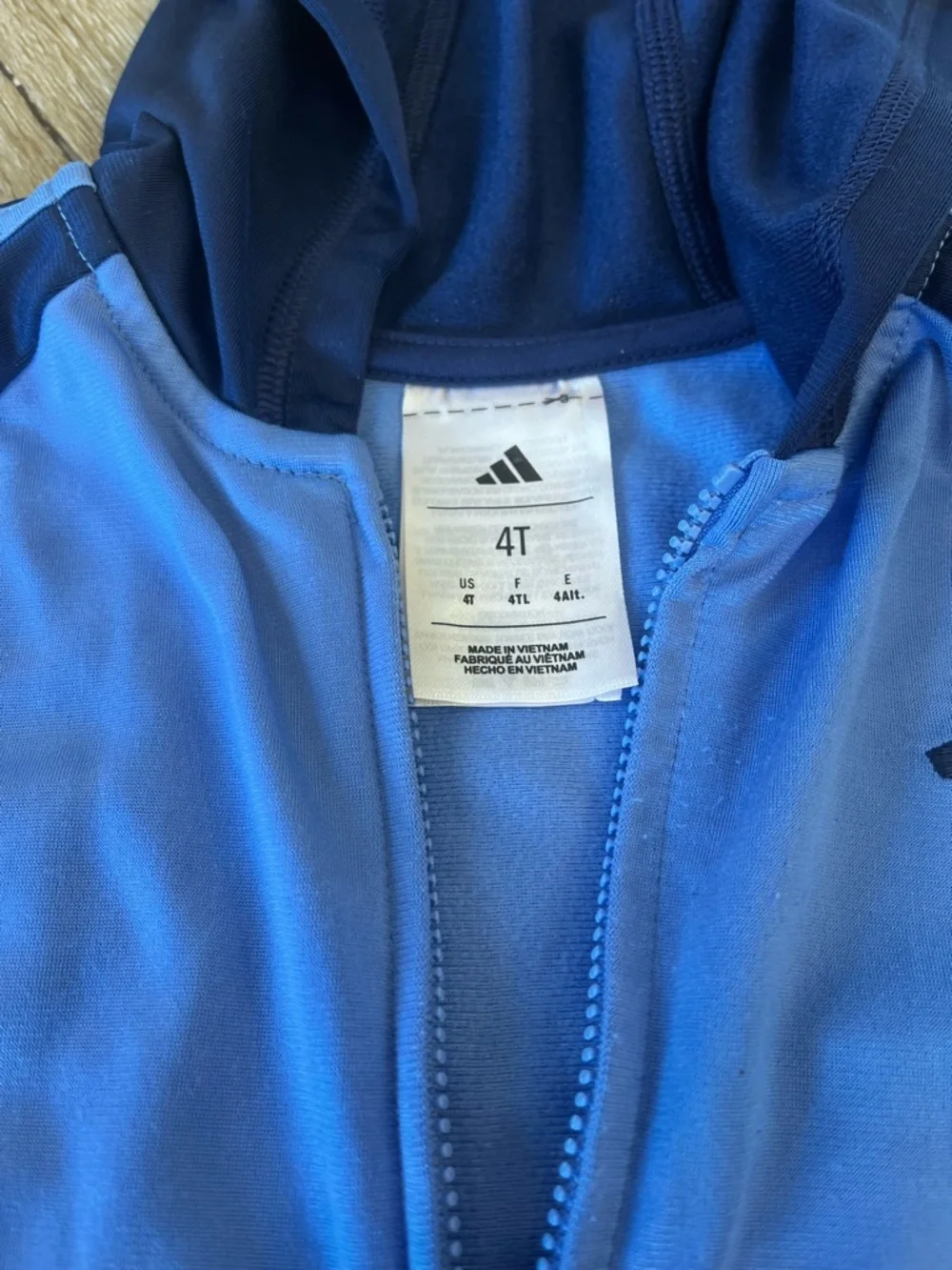 adidas Kids Blue & Navy Hooded Tracksuit Set